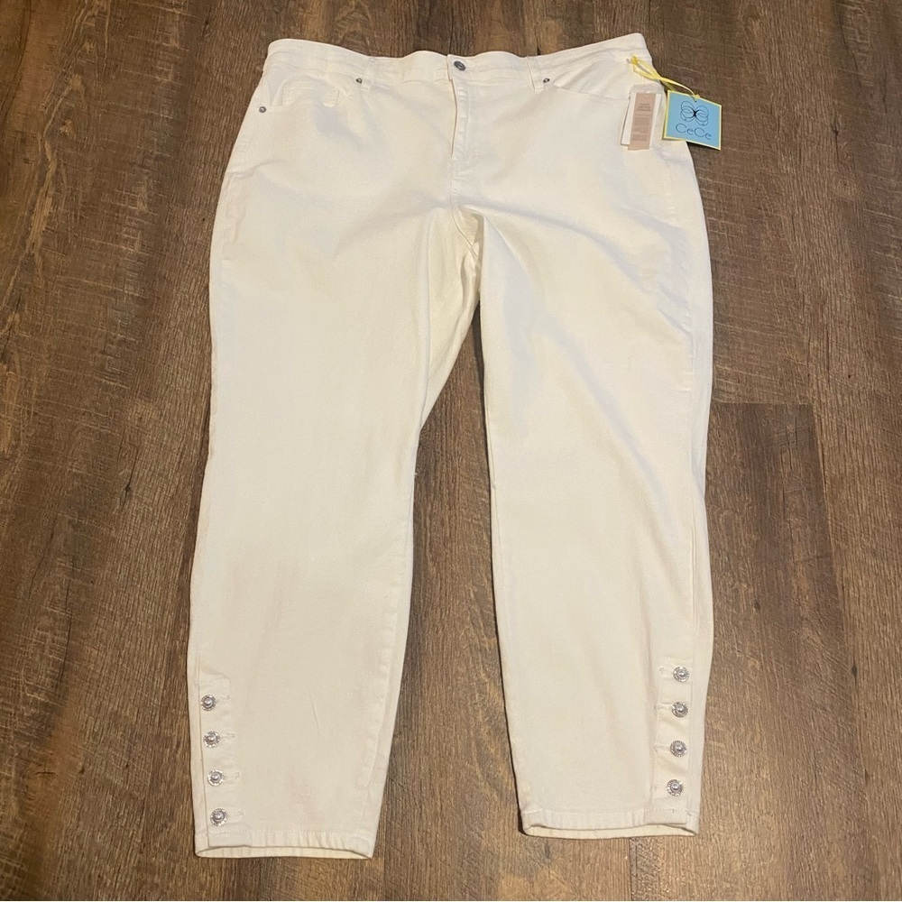 NWT CeCe Skinny Classic Skinny White Pants Size 20W